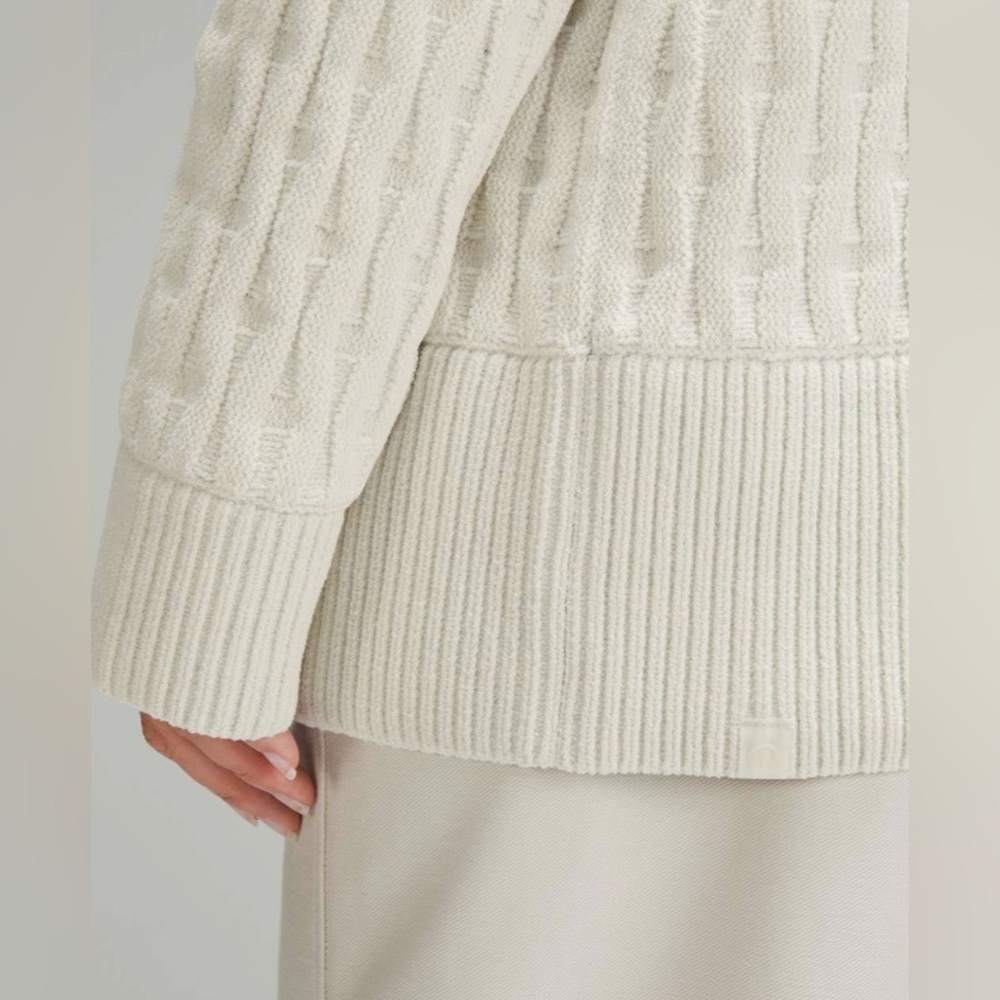 NWT Lululemon Cable Knit Relaxed Fit Sweater in Bone - Picture 5 of 15